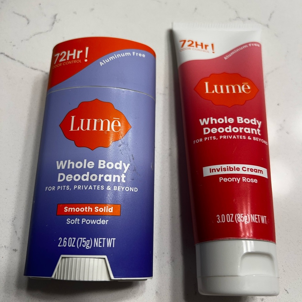 Lume Whole Body Deodorant Duo - Smooth Solid & Invisible Cream